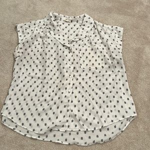 BÖHME Yellow Chair Button Up Cap Sleeve Blouse